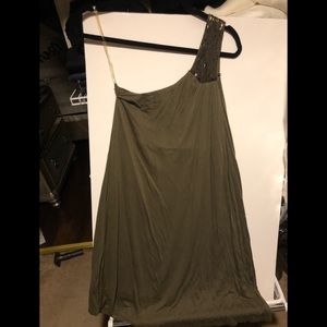 One Shoulder Green Dress or Shirt